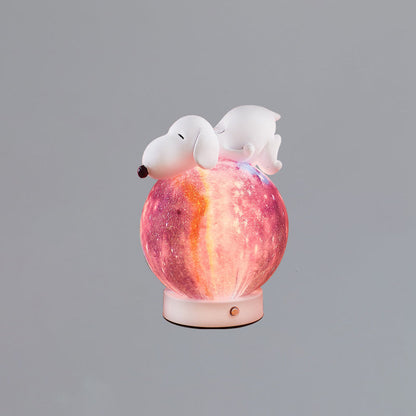 Contemporary Creative Rechargeable Iron Resin PLA Ball Moon Planet Bear Panda Rabbit LED Table Lamp Night Light For Bedside