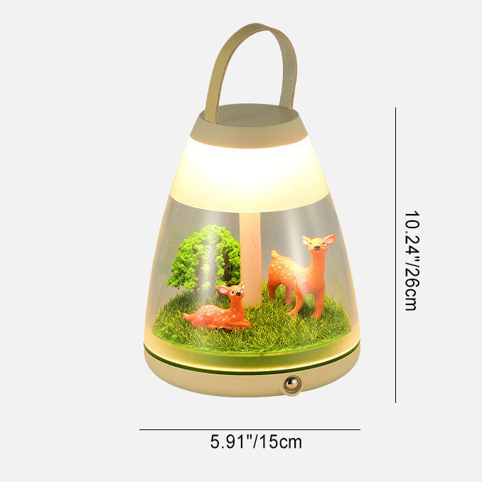 Contemporary Creative Rechargeable ABS Acrylic Cylinder Animal Wedding Portable LED Table Lamp Night Light For Dining Room