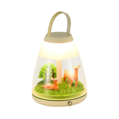Contemporary Creative Rechargeable ABS Acrylic Cylinder Animal Wedding Portable LED Table Lamp Night Light For Dining Room