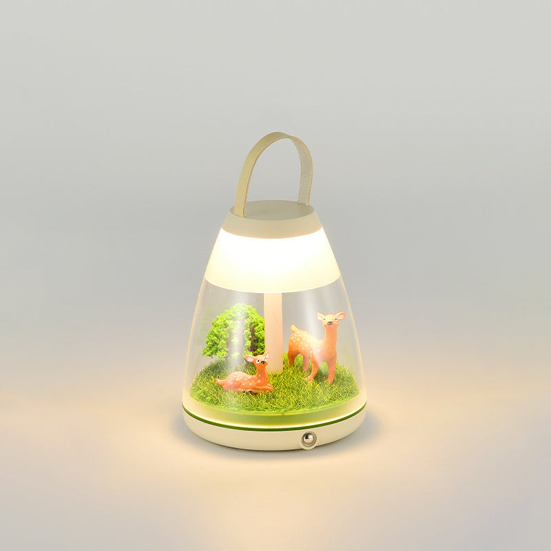 Contemporary Creative Rechargeable ABS Acrylic Cylinder Animal Wedding Portable LED Table Lamp Night Light For Dining Room