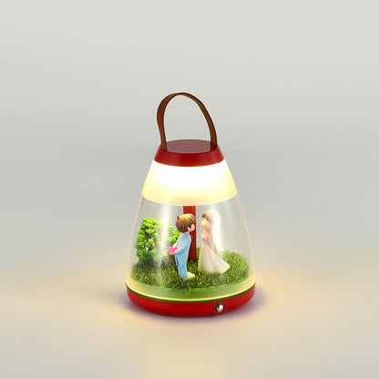 Contemporary Creative Rechargeable ABS Acrylic Cylinder Animal Wedding Portable LED Table Lamp Night Light For Dining Room