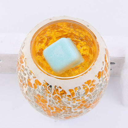 Contemporary Boho Plastic Glass Mosaic Cracked 1-Light Melting Wax Wall Sconce Lamp For Bedroom
