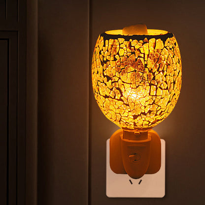 Contemporary Boho Plastic Glass Mosaic Cracked 1-Light Melting Wax Wall Sconce Lamp For Bedroom