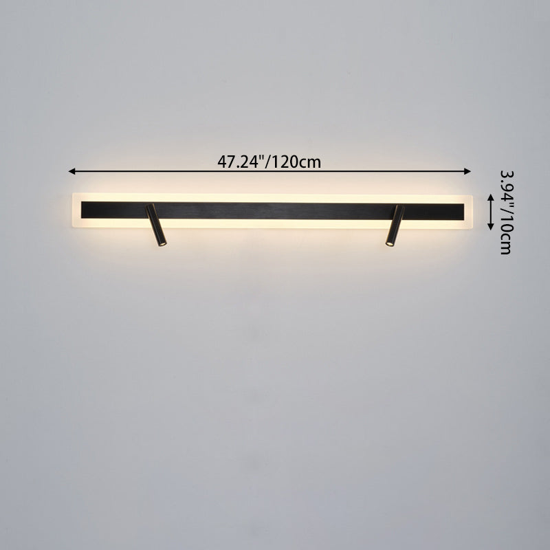 Modern Minimalist Aluminum Acrylic Rectangular Rotatable Spotlight LED Wall Sconce Lamp For Bedside