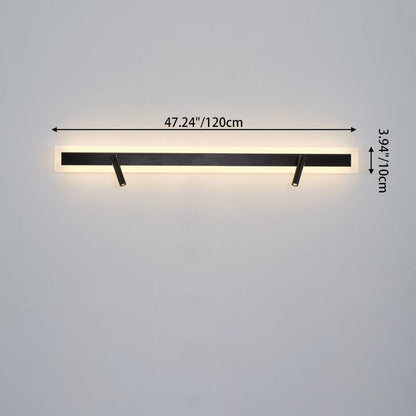 Modern Minimalist Aluminum Acrylic Rectangular Rotatable Spotlight LED Wall Sconce Lamp For Bedside