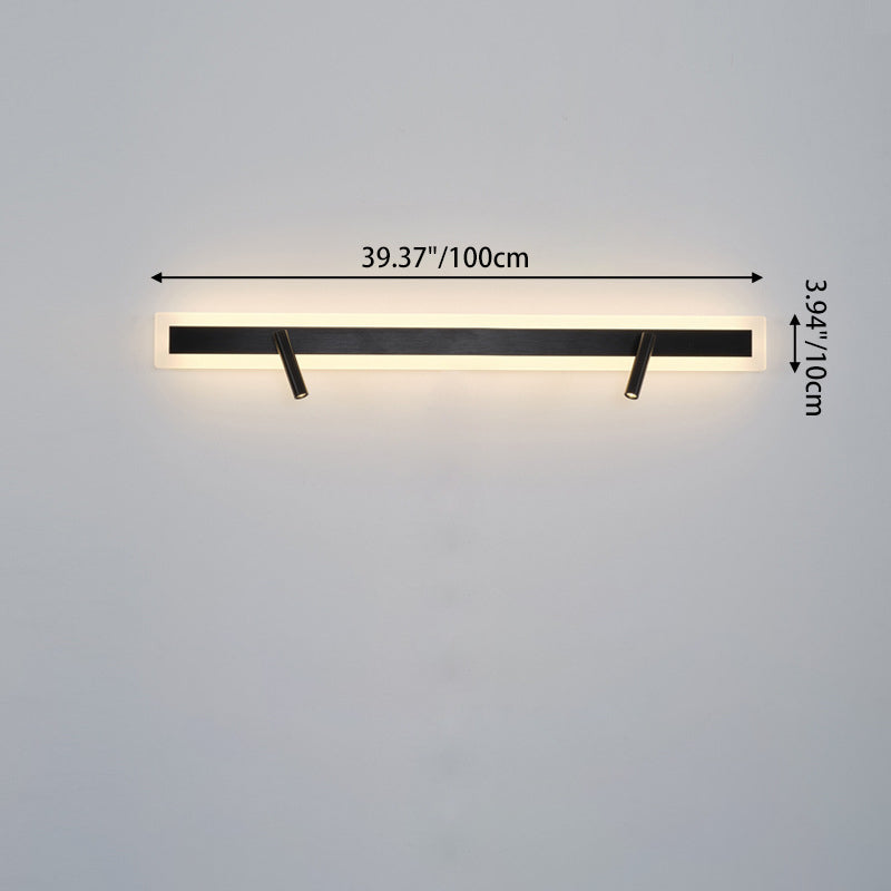 Modern Minimalist Aluminum Acrylic Rectangular Rotatable Spotlight LED Wall Sconce Lamp For Bedside