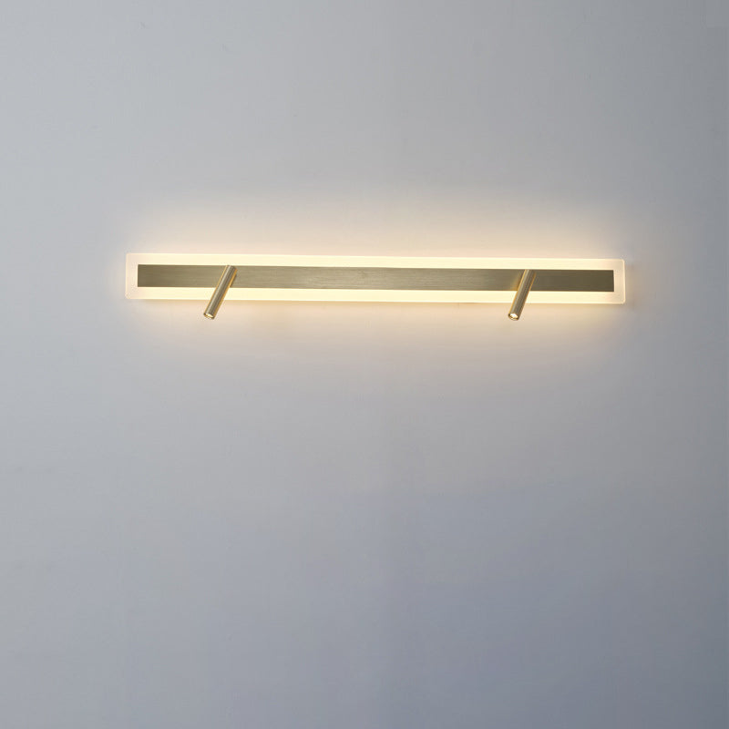 Modern Minimalist Aluminum Acrylic Rectangular Rotatable Spotlight LED Wall Sconce Lamp For Bedside