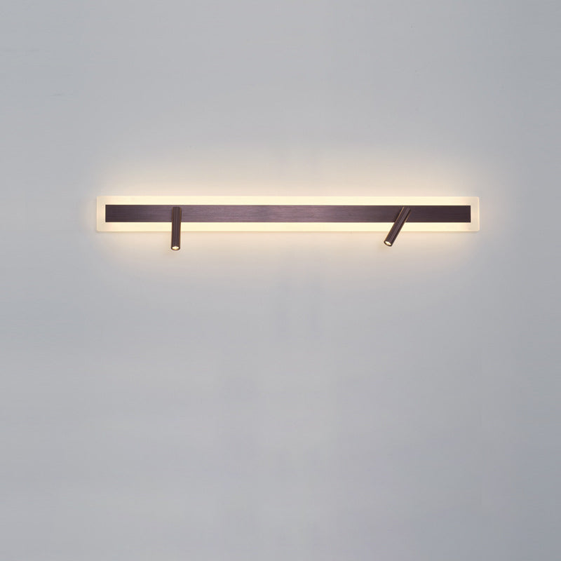 Modern Minimalist Aluminum Acrylic Rectangular Rotatable Spotlight LED Wall Sconce Lamp For Bedside
