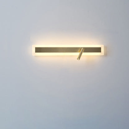 Modern Minimalist Aluminum Acrylic Rectangular Rotatable Spotlight LED Wall Sconce Lamp For Bedside