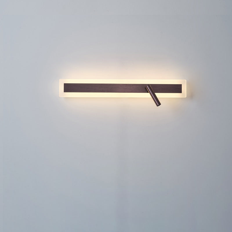 Modern Minimalist Aluminum Acrylic Rectangular Rotatable Spotlight LED Wall Sconce Lamp For Bedside
