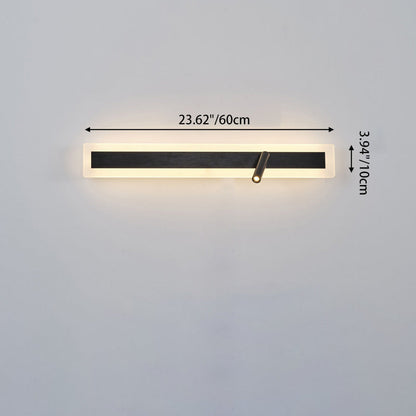 Modern Minimalist Aluminum Acrylic Rectangular Rotatable Spotlight LED Wall Sconce Lamp For Bedside