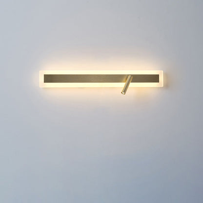 Modern Minimalist Aluminum Acrylic Rectangular Rotatable Spotlight LED Wall Sconce Lamp For Bedside