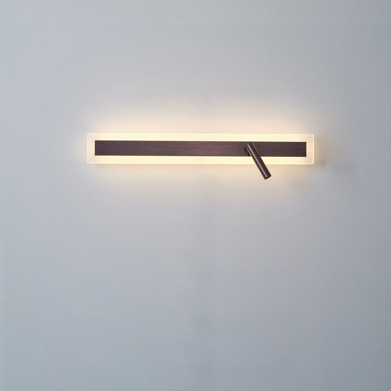 Modern Minimalist Aluminum Acrylic Rectangular Rotatable Spotlight LED Wall Sconce Lamp For Bedside
