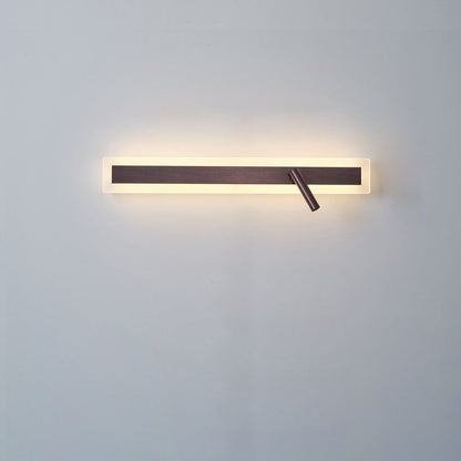 Modern Minimalist Aluminum Acrylic Rectangular Rotatable Spotlight LED Wall Sconce Lamp For Bedside