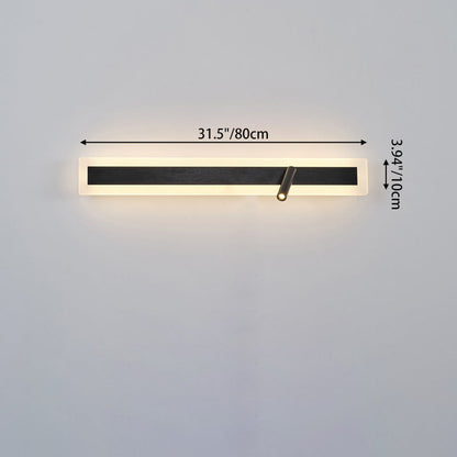 Modern Minimalist Aluminum Acrylic Rectangular Rotatable Spotlight LED Wall Sconce Lamp For Bedside