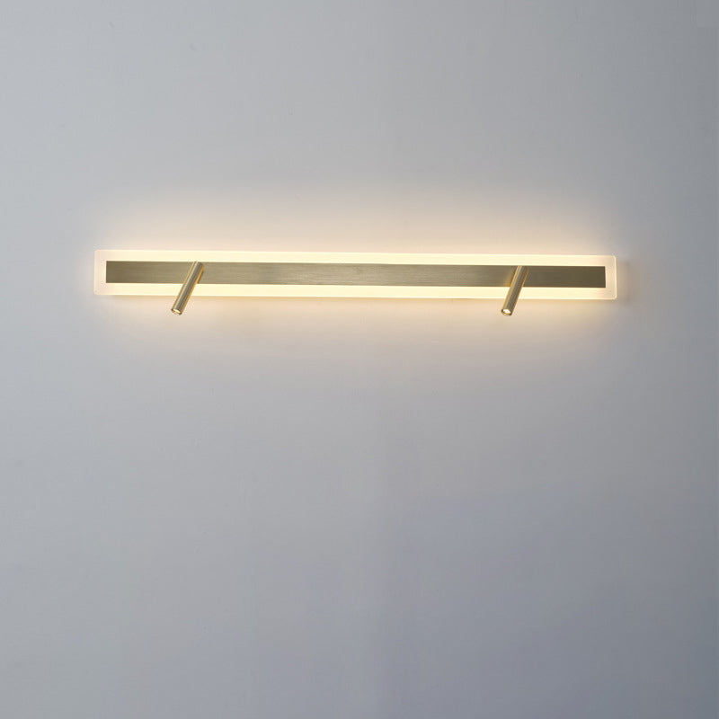 Modern Minimalist Aluminum Acrylic Rectangular Rotatable Spotlight LED Wall Sconce Lamp For Bedside