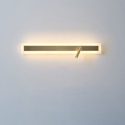 Modern Minimalist Aluminum Acrylic Rectangular Rotatable Spotlight LED Wall Sconce Lamp For Bedside