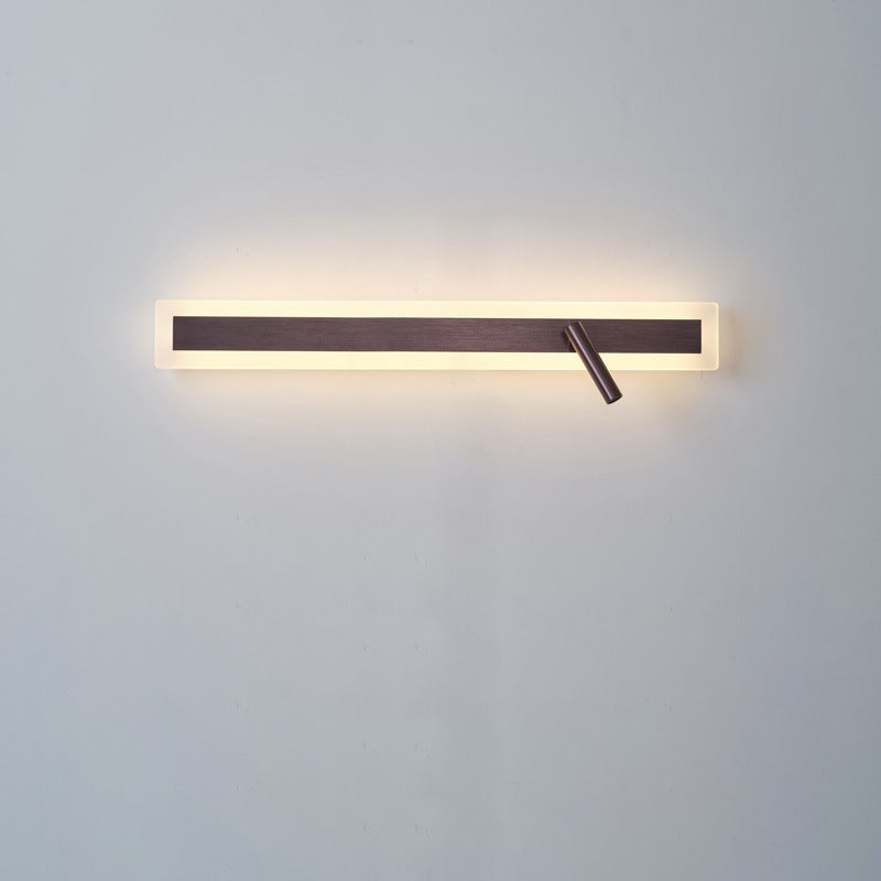 Modern Minimalist Aluminum Acrylic Rectangular Rotatable Spotlight LED Wall Sconce Lamp For Bedside