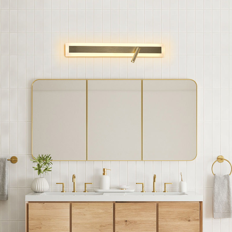 Modern Minimalist Aluminum Acrylic Rectangular Rotatable Spotlight LED Wall Sconce Lamp For Bedside