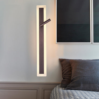 Modern Minimalist Aluminum Acrylic Rectangular Rotatable Spotlight LED Wall Sconce Lamp For Bedside