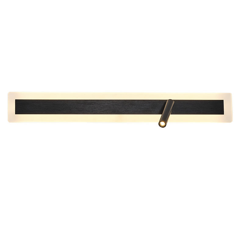 Modern Minimalist Aluminum Acrylic Rectangular Rotatable Spotlight LED Wall Sconce Lamp For Bedside