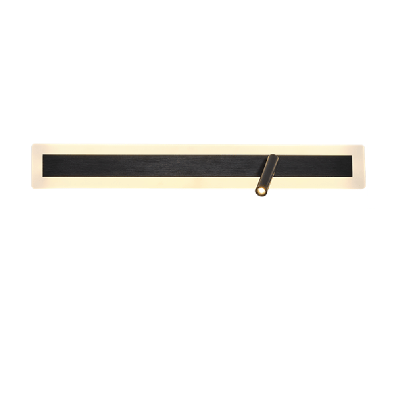 Modern Minimalist Aluminum Acrylic Rectangular Rotatable Spotlight LED Wall Sconce Lamp For Bedside