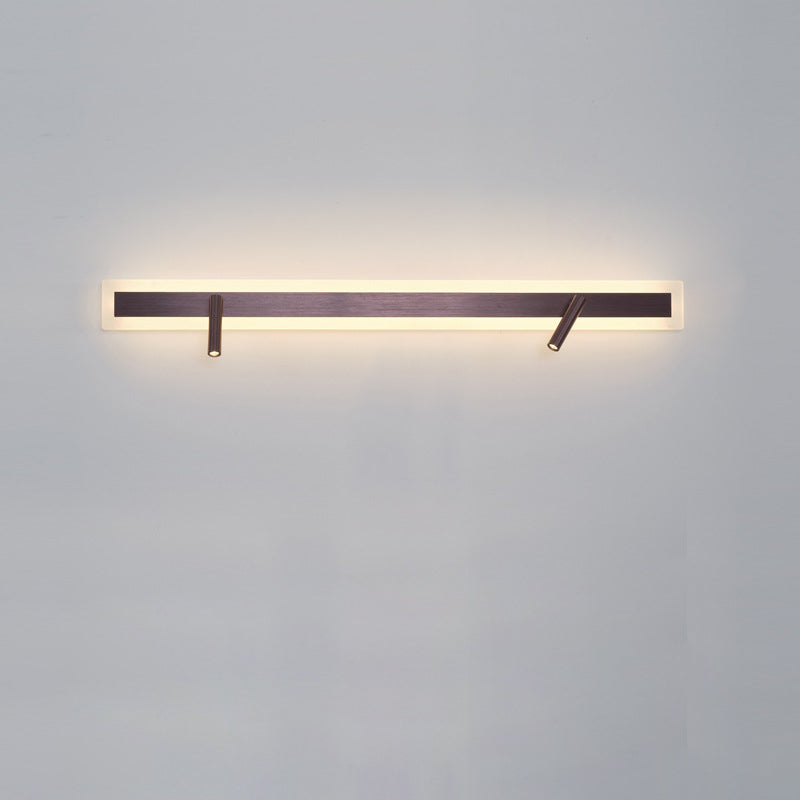 Modern Minimalist Aluminum Acrylic Rectangular Rotatable Spotlight LED Wall Sconce Lamp For Bedside