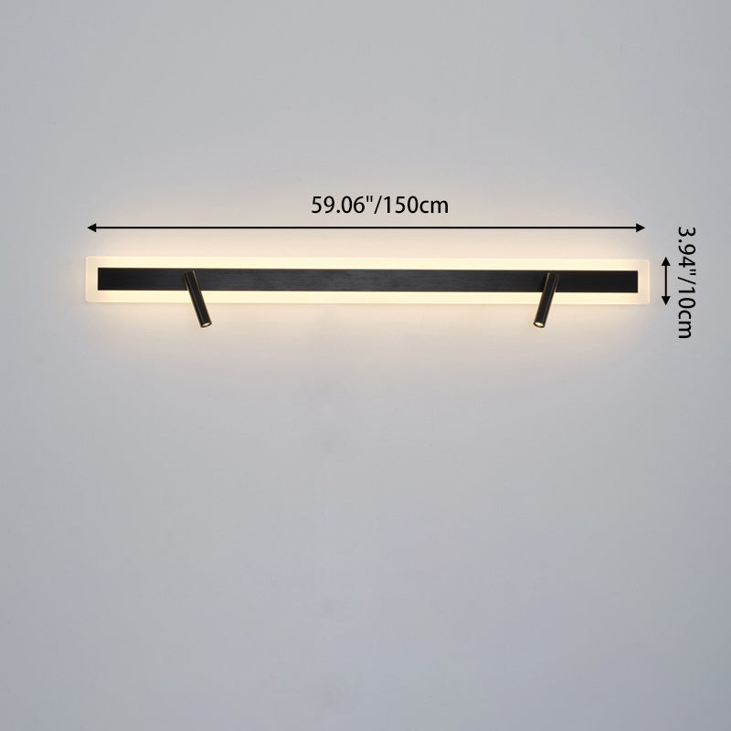 Modern Minimalist Aluminum Acrylic Rectangular Rotatable Spotlight LED Wall Sconce Lamp For Bedside
