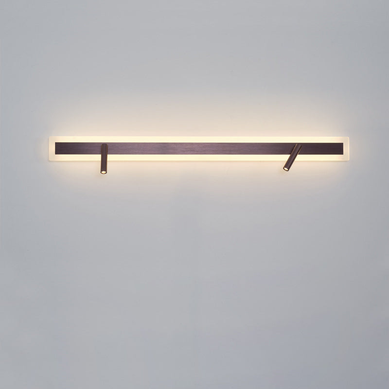 Modern Minimalist Aluminum Acrylic Rectangular Rotatable Spotlight LED Wall Sconce Lamp For Bedside
