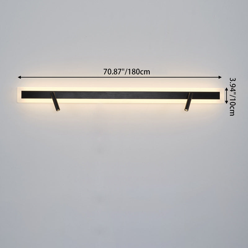 Modern Minimalist Aluminum Acrylic Rectangular Rotatable Spotlight LED Wall Sconce Lamp For Bedside