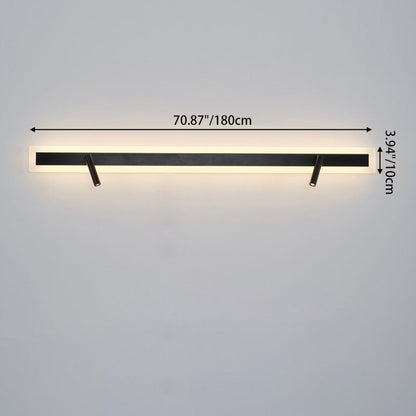 Modern Minimalist Aluminum Acrylic Rectangular Rotatable Spotlight LED Wall Sconce Lamp For Bedside