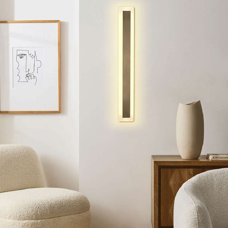 Modern Minimalist Aluminum Acrylic Rectangular Rotatable Spotlight LED Wall Sconce Lamp For Bedside