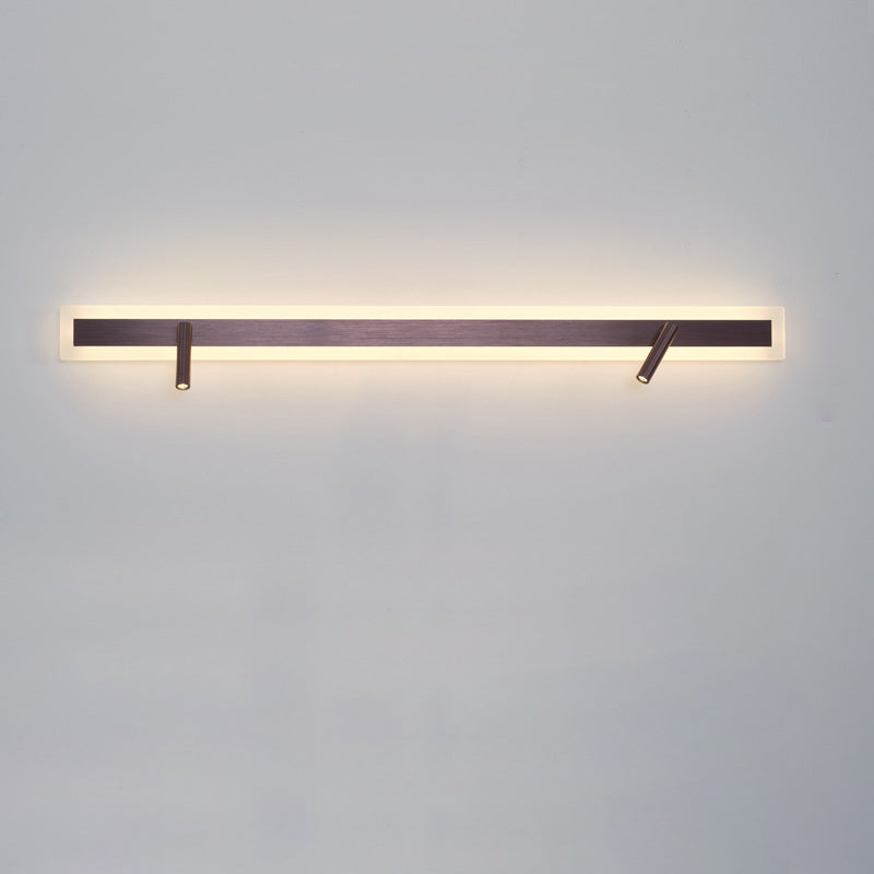 Modern Minimalist Aluminum Acrylic Rectangular Rotatable Spotlight LED Wall Sconce Lamp For Bedside