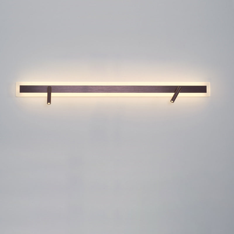 Modern Minimalist Aluminum Acrylic Rectangular Rotatable Spotlight LED Wall Sconce Lamp For Bedside