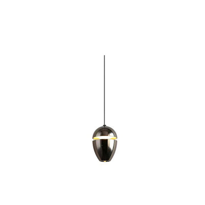 Contemporary Scandinavian Aluminum Bullet Elliptical Liftable LED Pendant Light For Bedside