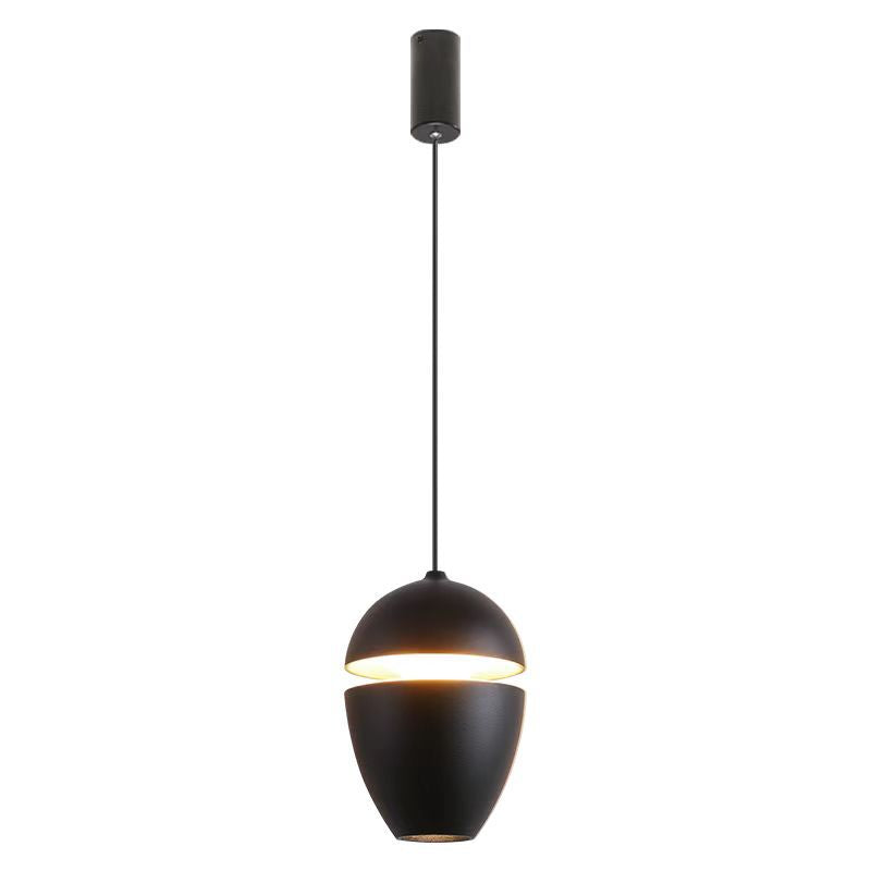 Contemporary Scandinavian Aluminum Bullet Elliptical Liftable LED Pendant Light For Bedside