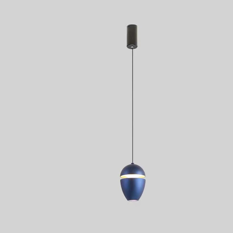 Contemporary Scandinavian Aluminum Bullet Elliptical Liftable LED Pendant Light For Bedside