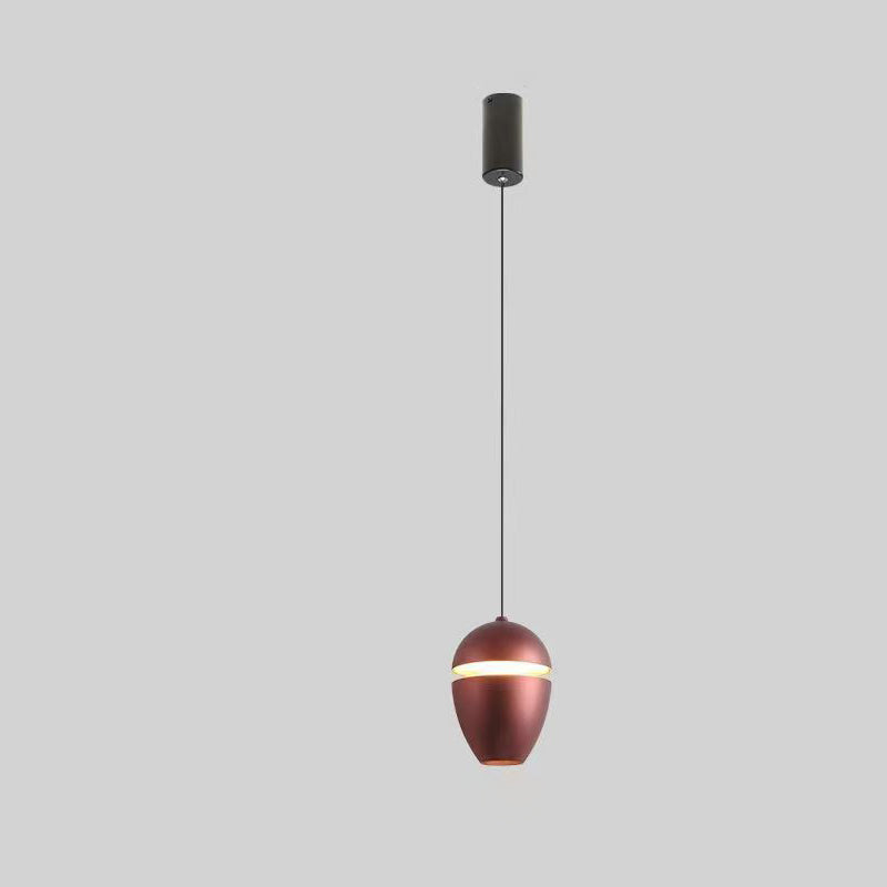 Contemporary Scandinavian Aluminum Bullet Elliptical Liftable LED Pendant Light For Bedside