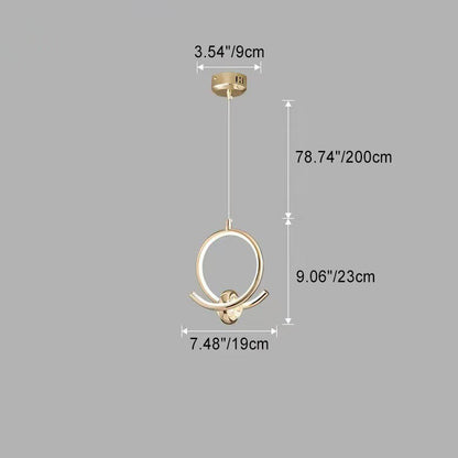Contemporary Nordic Aluminum Crystal Circle Bubble LED Pendant Light For Bedside