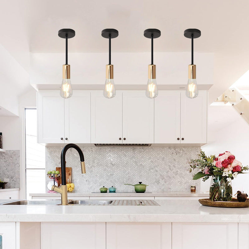 Contemporary Industrial Iron Bulb 1/3 Light Semi-Flush Mount Ceiling Light For Dining Room