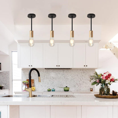 Contemporary Industrial Iron Bulb 1/3 Light Semi-Flush Mount Ceiling Light For Dining Room