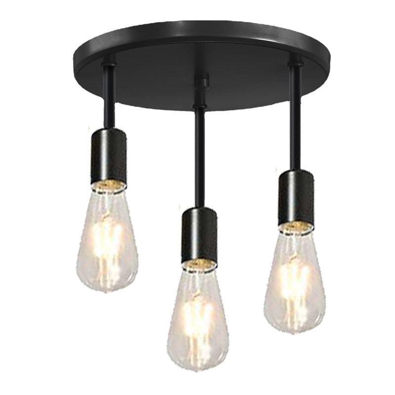 Contemporary Industrial Iron Bulb 1/3 Light Semi-Flush Mount Ceiling Light For Dining Room