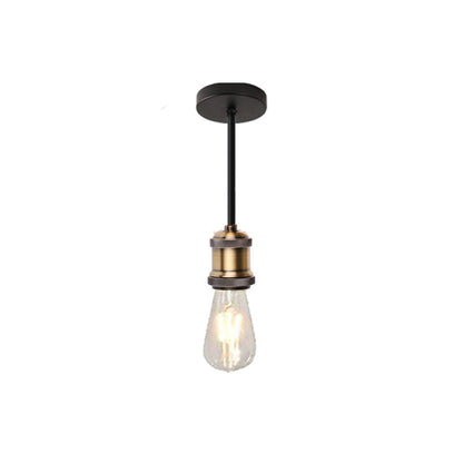 Contemporary Industrial Iron Bulb 1/3 Light Semi-Flush Mount Ceiling Light For Dining Room
