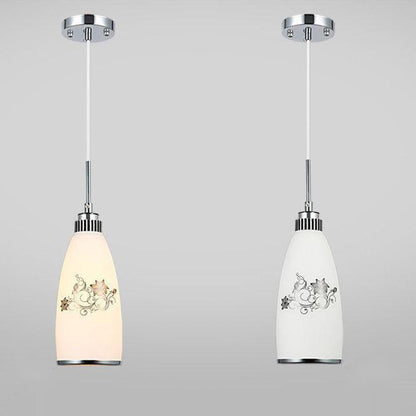 Modern Simplicity Hardware Glass Flower Bullet 1/3 Light Pendant Light For Dining Room