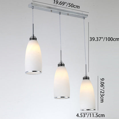 Modern Simplicity Hardware Glass Flower Bullet 1/3 Light Pendant Light For Dining Room