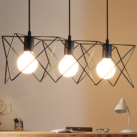 Contemporary Scandinavian Star Cage Iron 1/3 Light Pendant Light For Dining Room