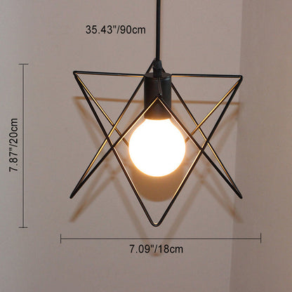 Contemporary Scandinavian Star Cage Iron 1/3 Light Pendant Light For Dining Room