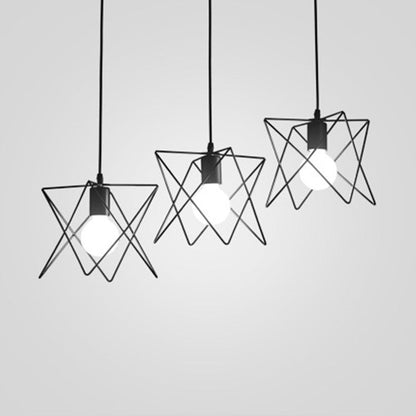 Contemporary Scandinavian Star Cage Iron 1/3 Light Pendant Light For Dining Room