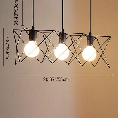 Contemporary Scandinavian Star Cage Iron 1/3 Light Pendant Light For Dining Room