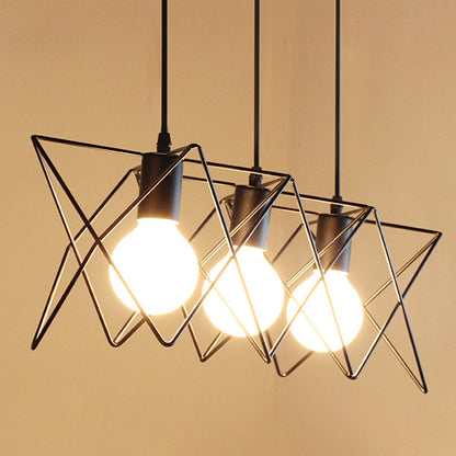 Contemporary Scandinavian Star Cage Iron 1/3 Light Pendant Light For Dining Room